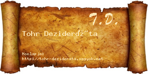 Tohr Dezideráta névjegykártya